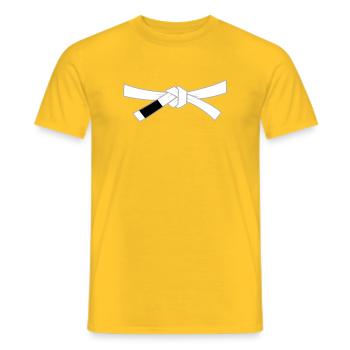 Ceinture blanche - Ceinture blanche - T-shirt homme - jaune - Devant - AI Model Male 178 dark (178cm)