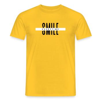 Smile Everytime – Minimal Positive Typography - Men's T-Shirt - yellow - Front - AI Model Male 178 dark (178cm)