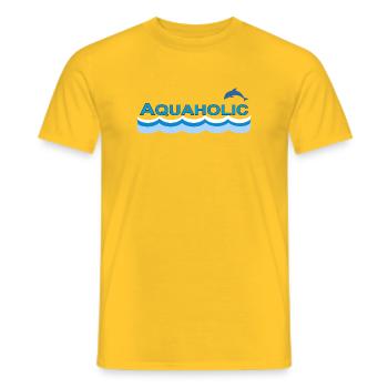 AQUAHOLIC - Men's T-Shirt - yellow - Front - AI Model Male 178 dark (178cm)