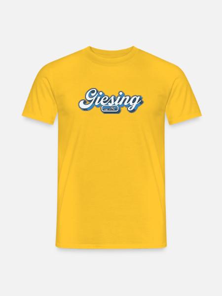 Giesing est. 790 Retro Giasing München Minga 089 - Männer T-Shirt - Gelb