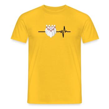 Bowling is my life, heartbeat, strike - Men's T-Shirt - yellow - Front - AI Model Male 178 dark (178cm)