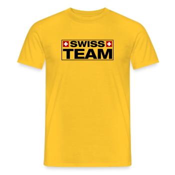 Team Swiss Schweiz - Männer T-Shirt - Gelb - Vorne - AI Model Male 178 dark (178cm)