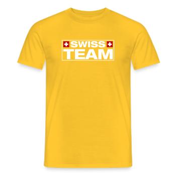 Team Swiss Schweiz - Männer T-Shirt - Gelb - Vorne - AI Model Male 178 dark (178cm)