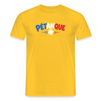 Pétanque Arc en Couleurs - T-shirt homme - jaune - Devant - AI Model Male 178 dark (178cm)