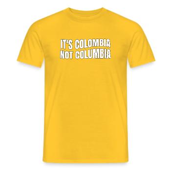 Kolumbien Nicht Kolumbien Kolumbianische Flagge Kolumbien - Männer T-Shirt - Gelb - Vorne - AI Model Male 178 dark (178cm)