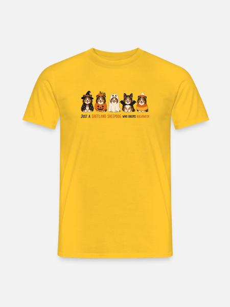 Shetland Sheepdog Halloween Crew - Männer T-Shirt - Gelb