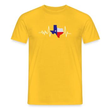 Texas Herzschlag Flagge - Männer T-Shirt - Gelb - Vorne - AI Model Male 178 dark (178cm)