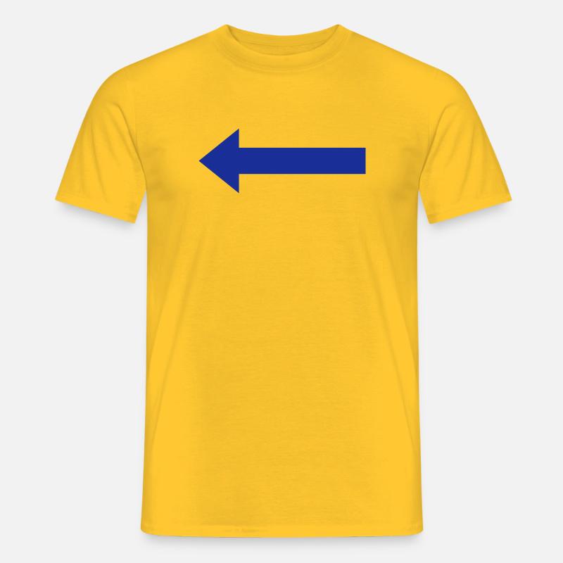 Blauer Pfeil nach links - Männer T-Shirt - Gelb