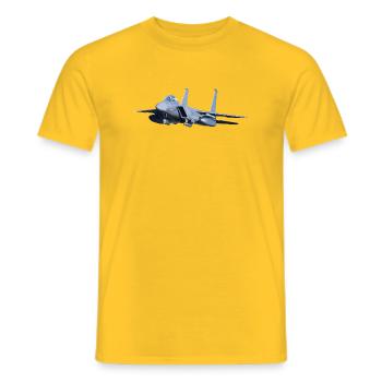 F-15 Kampfjet Illustration - Männer T-Shirt - Gelb - Vorne - AI Model Male 178 dark (178cm)
