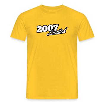 Limitierte Jahreszahl 2007 18ter Geburtstag - Männer T-Shirt - Gelb - Vorne - AI Model Male 178 dark (178cm)