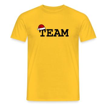 Équipe Chapeau de Noël - T-shirt homme - jaune - Devant - AI Model Male 178 dark (178cm)