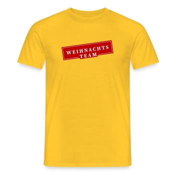 Christmas Team Christmas - Men's T-Shirt - yellow - Front - AI Model Male 178 dark (178cm)