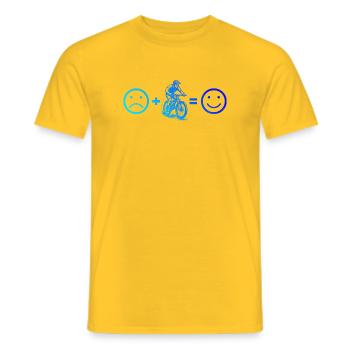 Motif clair de VTT pour chaque jour - T-shirt homme - jaune - Devant - AI Model Male 178 dark (178cm)