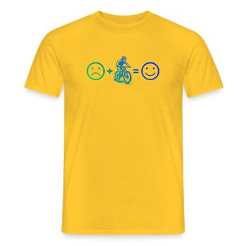 Conception simple et intemporelle du VTT - T-shirt homme - jaune - Devant - AI Model Male 178 dark (178cm)