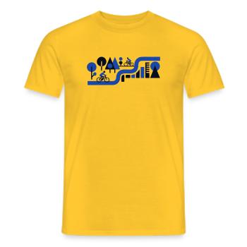 Schöne Fahrradtour Landschaft - Männer T-Shirt - Gelb - Vorne - AI Model Male 178 dark (178cm)