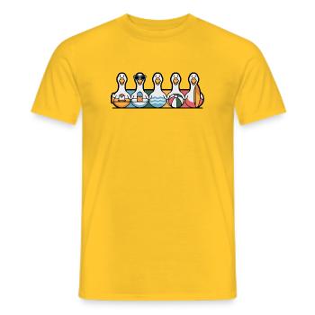 Reihe von Sommergänsen - Männer T-Shirt - Gelb - Vorne - AI Model Male 178 dark (178cm)