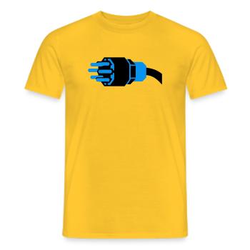 High Current Plug Electrician - Men's T-Shirt - yellow - Front - AI Model Male 178 dark (178cm)