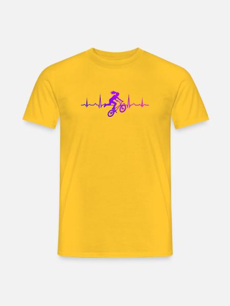 Geschenkidee für die BMX-Riderin mit Freestyle-BMX - Männer T-Shirt - Gelb