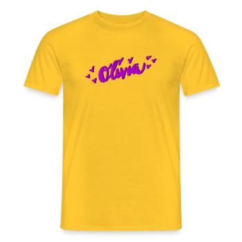 Olivia - Men's T-Shirt - yellow - Front - AI Model Male 178 dark (178cm)