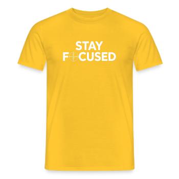 Stay Focused: Target Style - Men's T-Shirt - yellow - Front - AI Model Male 178 dark (178cm)