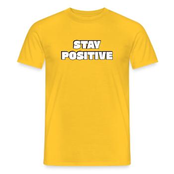 Restez positifs Typographie en gras - T-shirt homme - jaune - Devant - AI Model Male 178 dark (178cm)