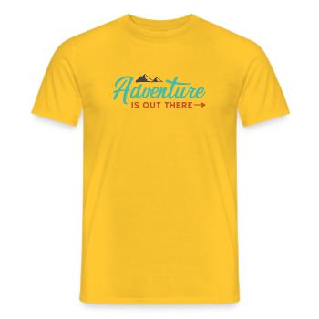 Adventure is Out There - Men's T-Shirt - yellow - Front - AI Model Male 178 dark (178cm)