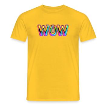 3D WOW Balloon Rainbow Shirt - Men's T-Shirt - yellow - Front - AI Model Male 178 dark (178cm)