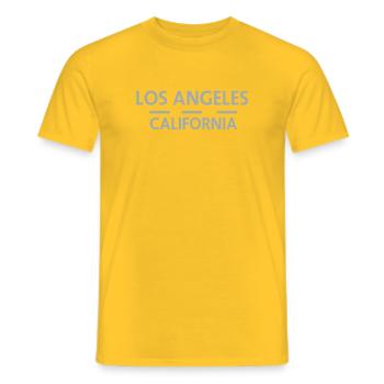 Los Angeles California - Men's T-Shirt - yellow - Front - AI Model Male 178 dark (178cm)