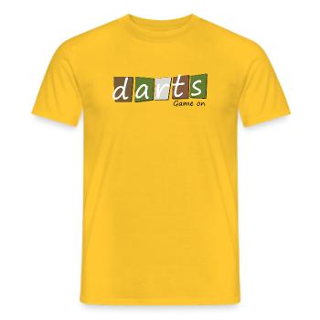 Dart,Darts Natur - Männer T-Shirt - Gelb - Vorne - AI Model Male 178 dark (178cm)