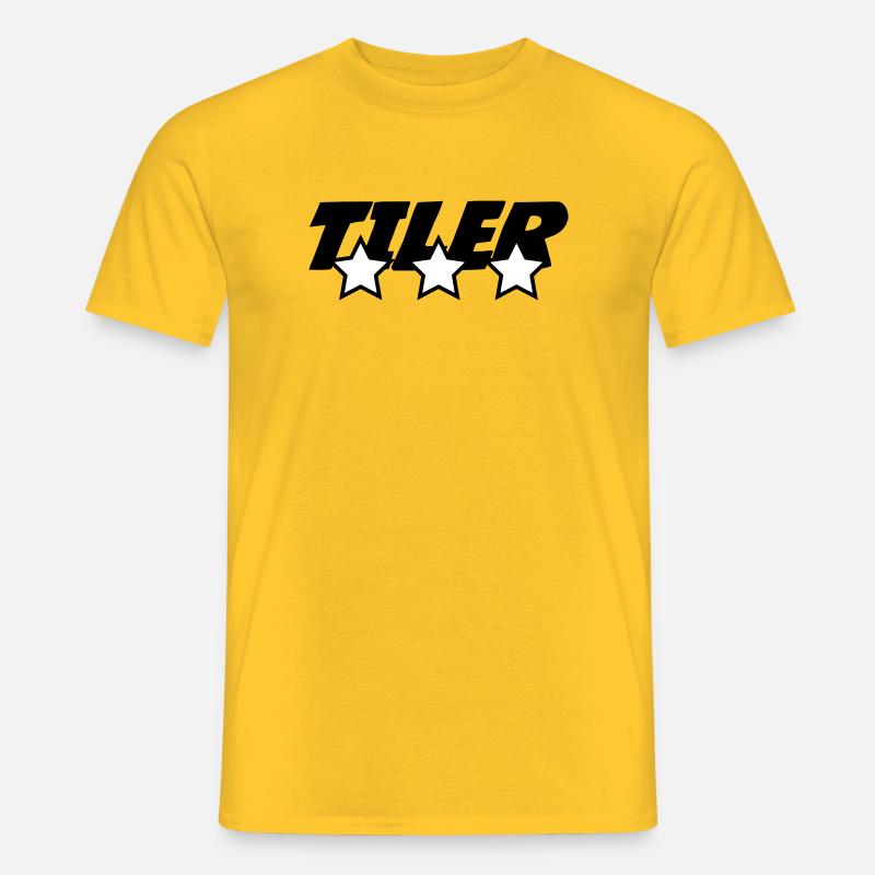 Tiler *** pro tile laying precision craft - Men’s T-shirt - yellow