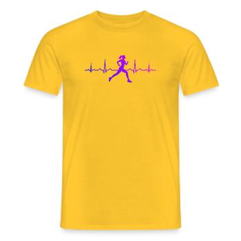 Geschenkidee für eine Running mit Running - Männer T-Shirt - Gelb - Vorne - AI Model Male 178 dark (178cm)