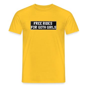 Free rides for gothic girls - Men's T-Shirt - yellow - Front - AI Model Male 178 dark (178cm)