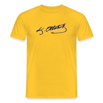 Mustafa Kemal Ataturk imza - T-shirt homme - jaune - Devant - AI Model Male 178 dark (178cm)