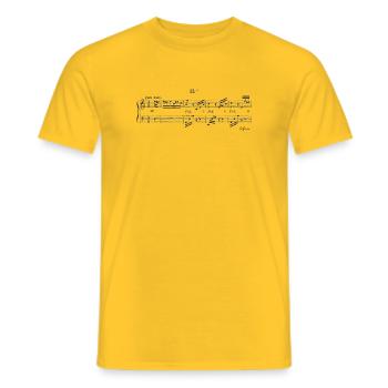 Beethoven Für Elise Noten Design - Männer T-Shirt - Gelb - Vorne - AI Model Male 178 dark (178cm)
