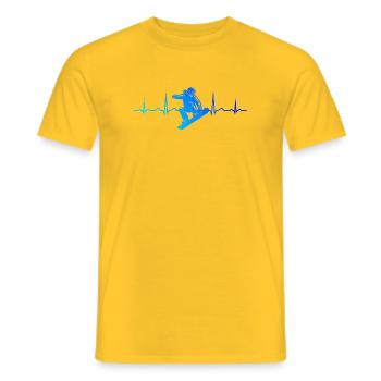 Snowboard Artwork für dein Outfit - Männer T-Shirt - Gelb - Vorne - AI Model Male 178 dark (178cm)