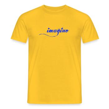 Imagine there is Peace and Love, Schrift - Men's T-Shirt - yellow - Front - AI Model Male 178 dark (178cm)
