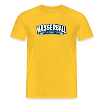 Wasserball Kraft-Logo - Männer T-Shirt - Gelb - Vorne - AI Model Male 178 dark (178cm)