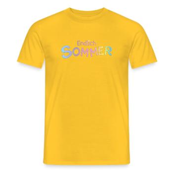 Endlich Sommer Pastellbuchstaben - Männer T-Shirt - Gelb - Vorne - AI Model Male 178 dark (178cm)
