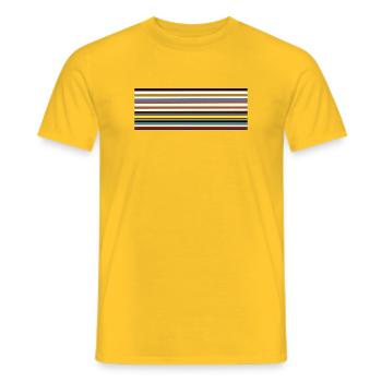 Designklassiker Streifen-Muster Vintage - Männer T-Shirt - Gelb - Vorne - AI Model Male 178 dark (178cm)