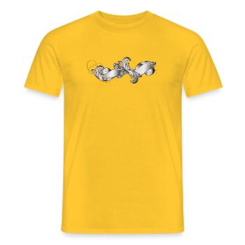 Élégante bannière baroque ornée de courbes - T-shirt homme - jaune - Devant - AI Model Male 178 dark (178cm)