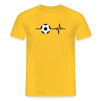 Football is my life, heartbeat, Bundesliga - Men's T-Shirt - yellow - Front - AI Model Male 178 dark (178cm)