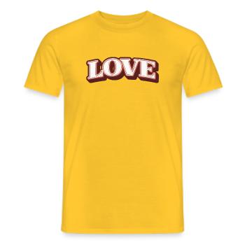 T-shirt LOVE – Style rétro de la Saint-Valentin des années 90 - T-shirt homme - jaune - Devant - AI Model Male 178 dark (178cm)