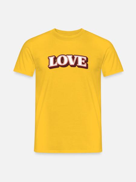 LOVE Shirt – 90s Retro Valentine's Day Design - Men's T-Shirt - yellow