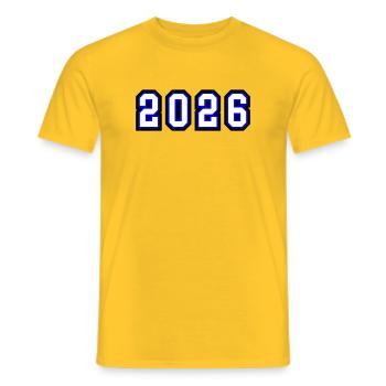 2026 Jahr - Männer T-Shirt - Gelb - Vorne - AI Model Male 178 dark (178cm)