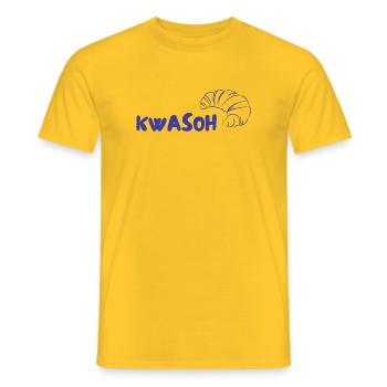 Logo du croissant KWASOH Imprimé - T-shirt homme - jaune - Devant - AI Model Male 178 dark (178cm)