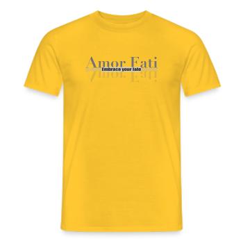 Amor Fati – Umarme dein Schicksal - Männer T-Shirt - Gelb - Vorne - AI Model Male 178 dark (178cm)