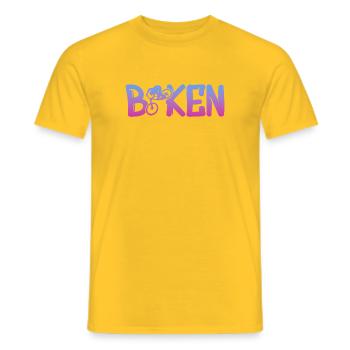 Gradient Fahrradlogo mit Bike Silhouette - Männer T-Shirt - Gelb - Vorne - AI Model Male 178 dark (178cm)