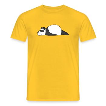 Lazy Panda DIY Kostüm – Süßer schlafender Panda Outfi - Männer T-Shirt - Gelb - Vorne - AI Model Male 178 dark (178cm)