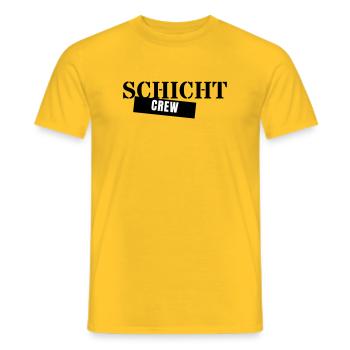Schicht Crew - Schichtarbeit Kollegen Nachtschicht - Männer T-Shirt - Gelb - Vorne - AI Model Male 178 dark (178cm)