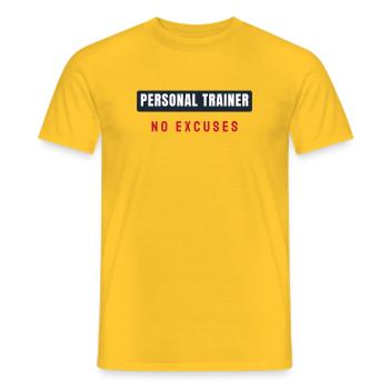 Personal Trainer - Balk Text Design for Groups - Men's T-Shirt - yellow - Front - AI Model Male 178 dark (178cm)